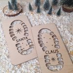 Pegadas do Pai Natal em MDF
